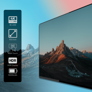 Imagine care arată monitorul portabil de 15.6" cu baterie fiind portabil