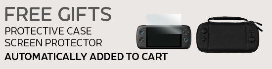 AYN-ODIN-2-FREEBIES-2025 - DROIX EU An image with a light brown background. On the left side, the words