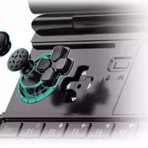 074b1b41-54da-4de3-8a68-9035e22feb91__CR880899899_PT0_SX300_V1___-1 - DROIX EU An image of the GPD Win Max 2 (2024) gaming laptop, focusing on its Hall sensor sticks. The close-up view showcases the precise and durable analog sticks, which use magnetic Hall sensors for improved accuracy and longevity compared to traditional potentiometer-based sticks.
