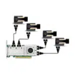 Schéma technique montrant le GPD G2 connecté à plusieurs GPU NVIDIA Tesla du centre de données via des câbles à large bande passante MCIO 8i.